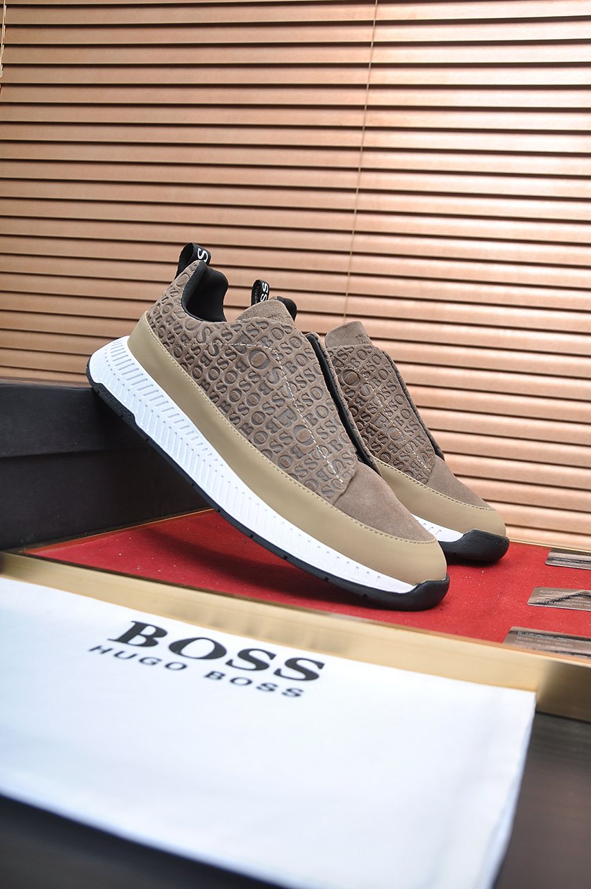 HUGO BOSS Textured Slip-On Sneakers