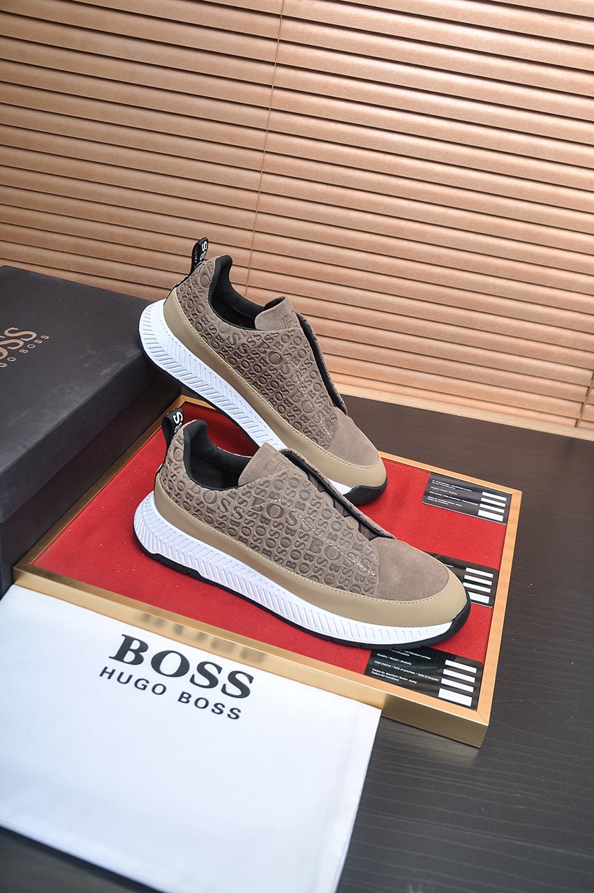 HUGO BOSS Textured Slip-On Sneakers