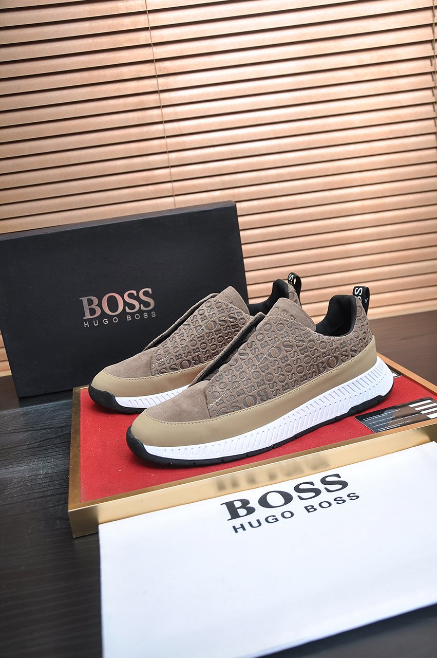 HUGO BOSS Textured Slip-On Sneakers