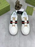 Gucci White Stripe Low-Top Sneakers