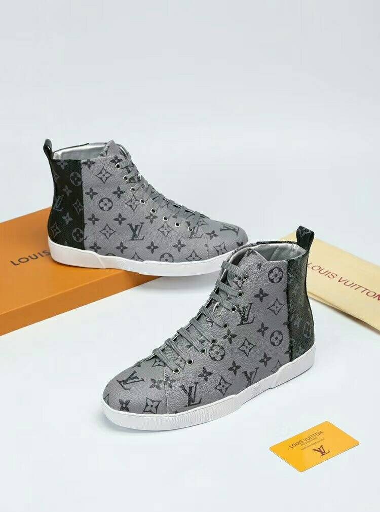 Louis Vuitton Monogram-Pattern High-Top Sneakers