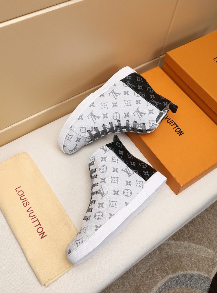 Louis Vuitton Monogram-Pattern High-Top Sneakers