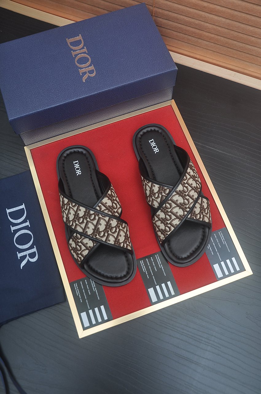 Dior Monogram Crossover Slide Sandals