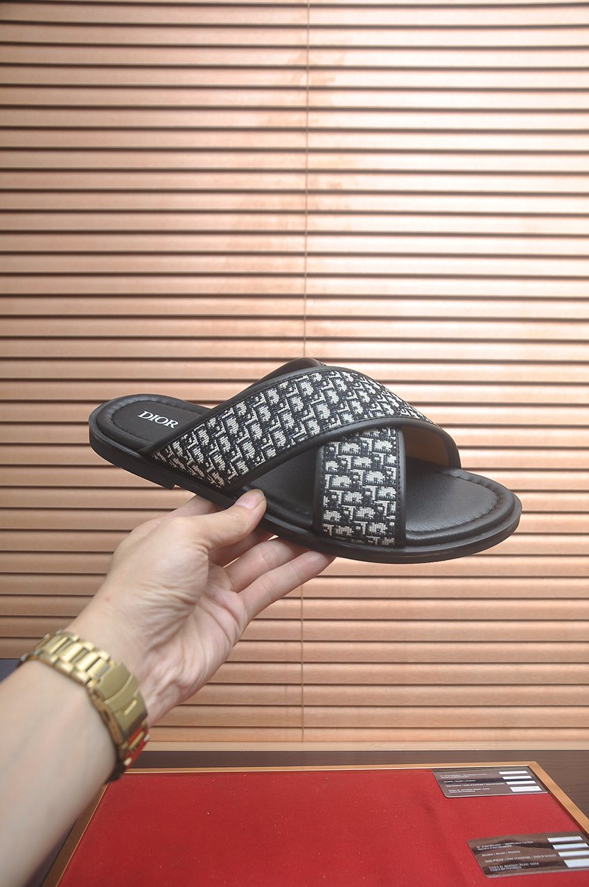 Dior Monogram Crossover Slide Sandals