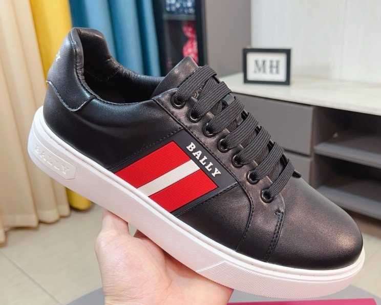 Bally Red Stripe Low-Top Sneakers
