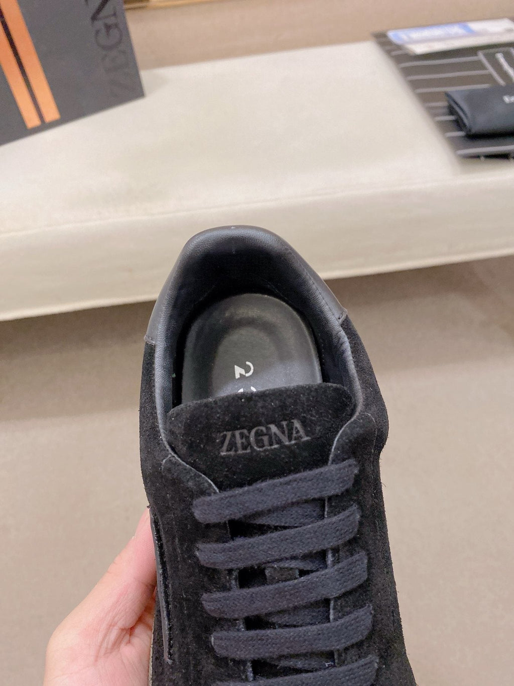 Zegna Men's Suede-Look Low-Top Sneakers