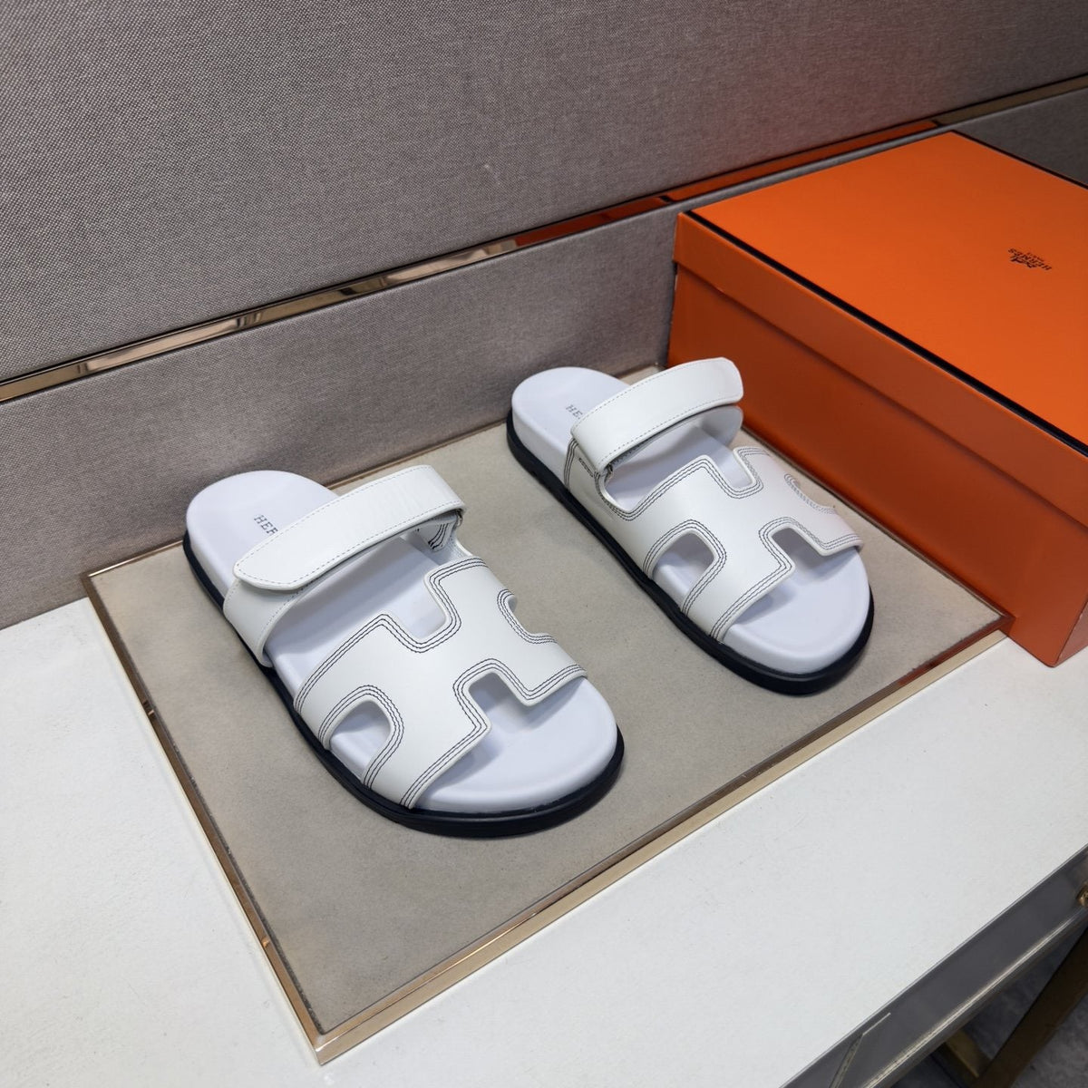 Hermès Cutout Slide Sandals