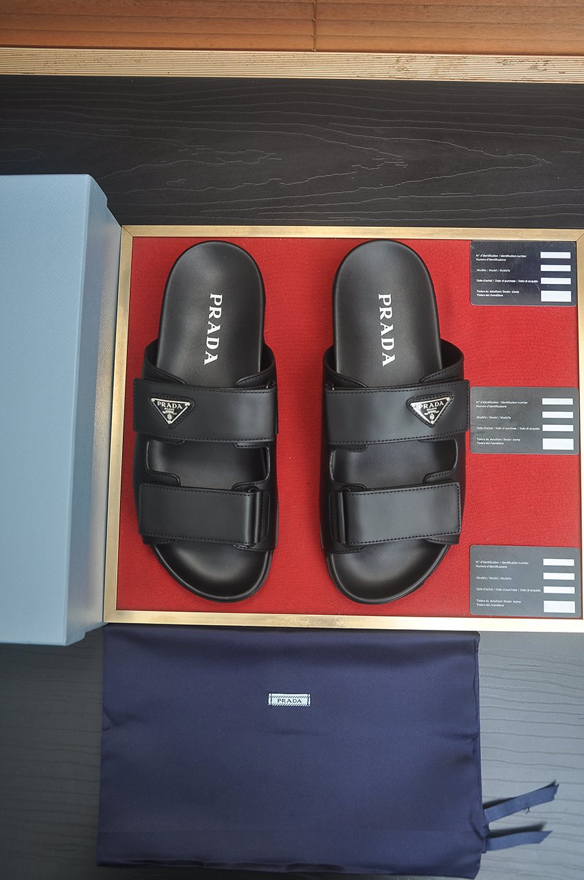 Prada Two-Strap Lug Sole Slide Sandals