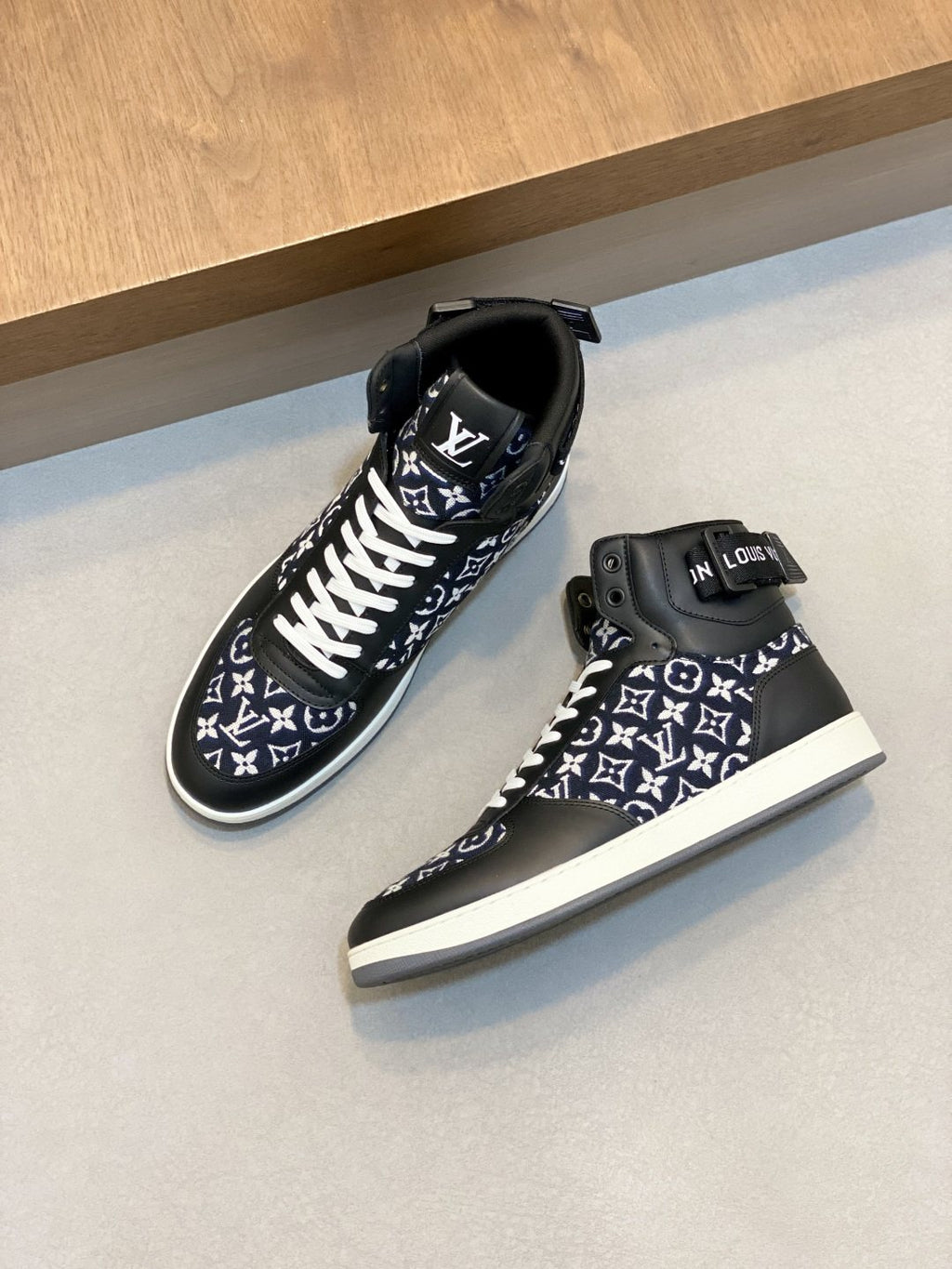 Louis Vuitton Rivoli Patterned High-Top Sneakers