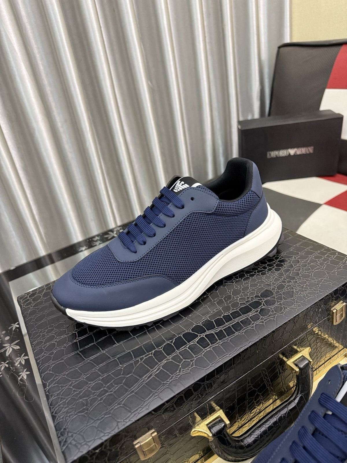 Armani Textured Low-Top Sneakers
