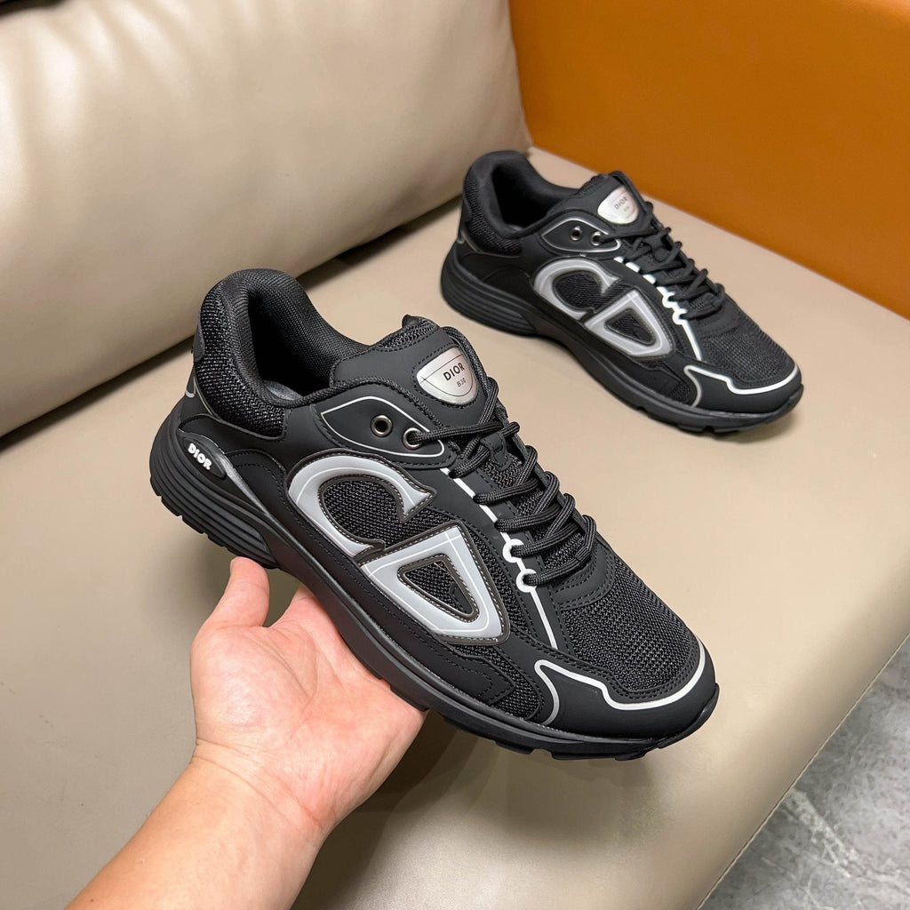 Dior Black and Dark Gray Mesh Sneakers