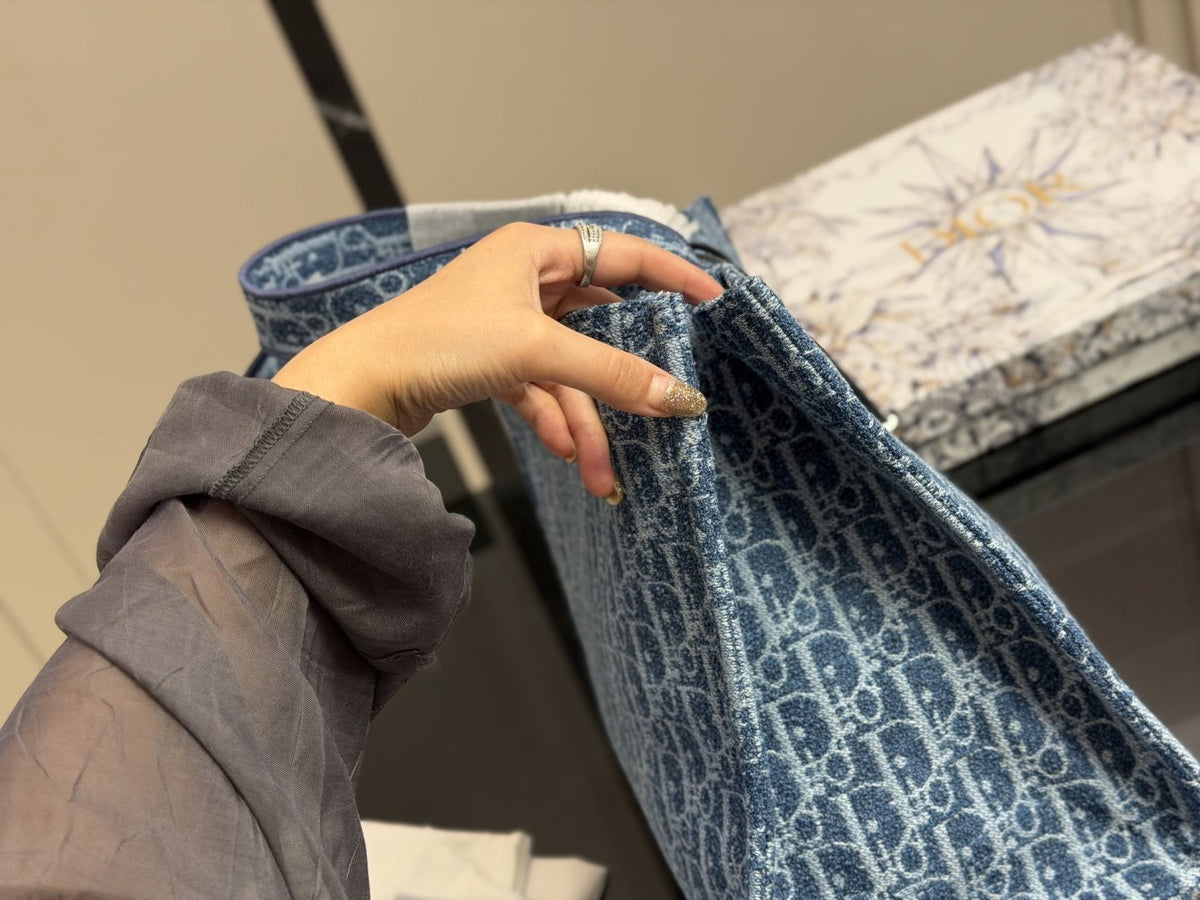 Dior Book Tote Blue Monogram Tote Bag