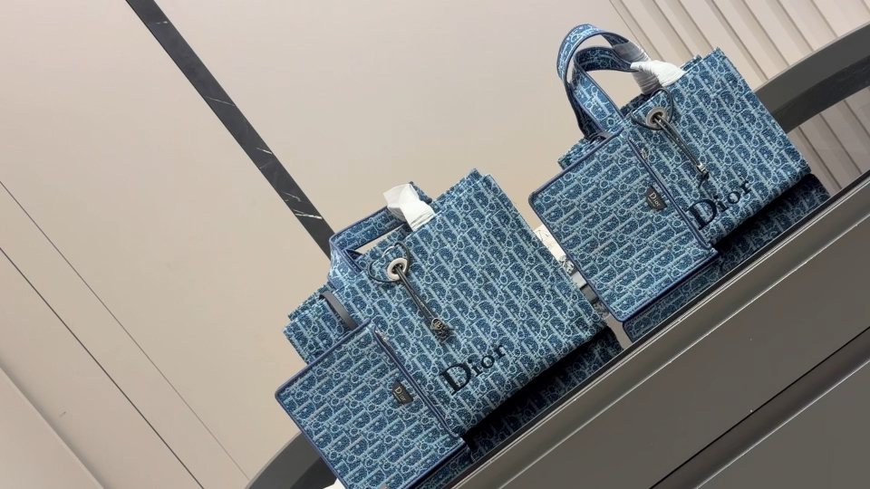 Dior Book Tote Blue Monogram Tote Bag