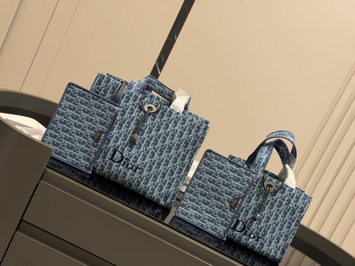 Dior Book Tote Blue Monogram Tote Bag
