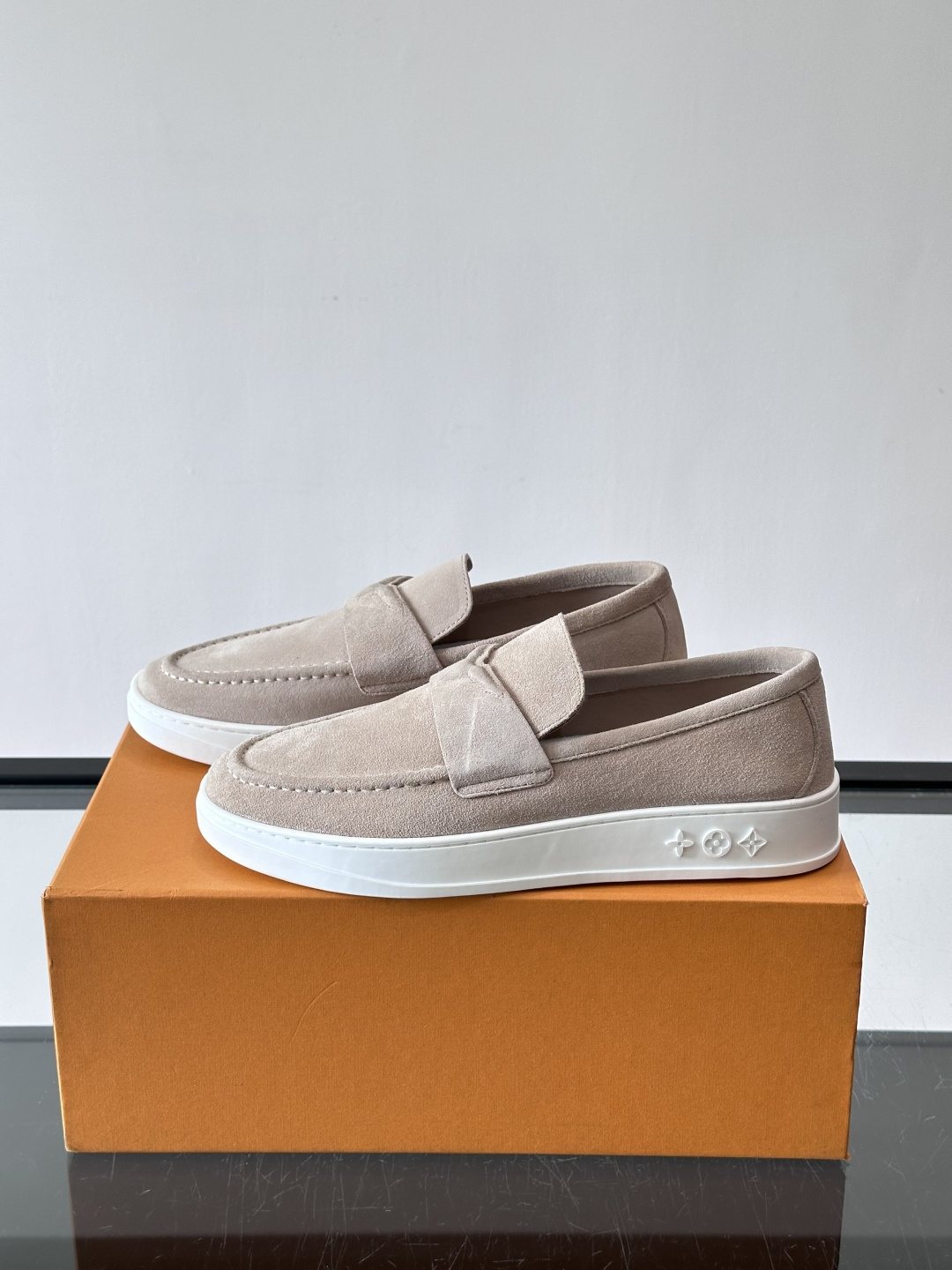 Louis Vuitton Navy Blue Suede Loafers