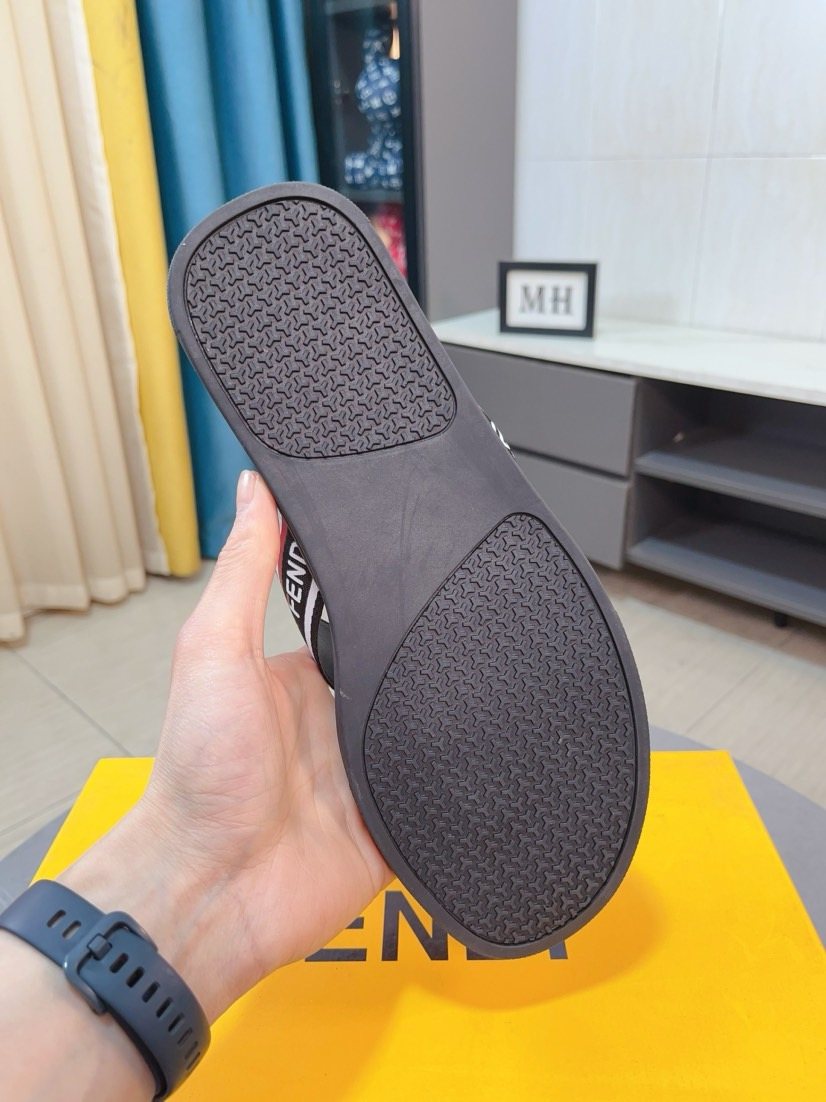 Fendi Men's Striped Thong Sandals