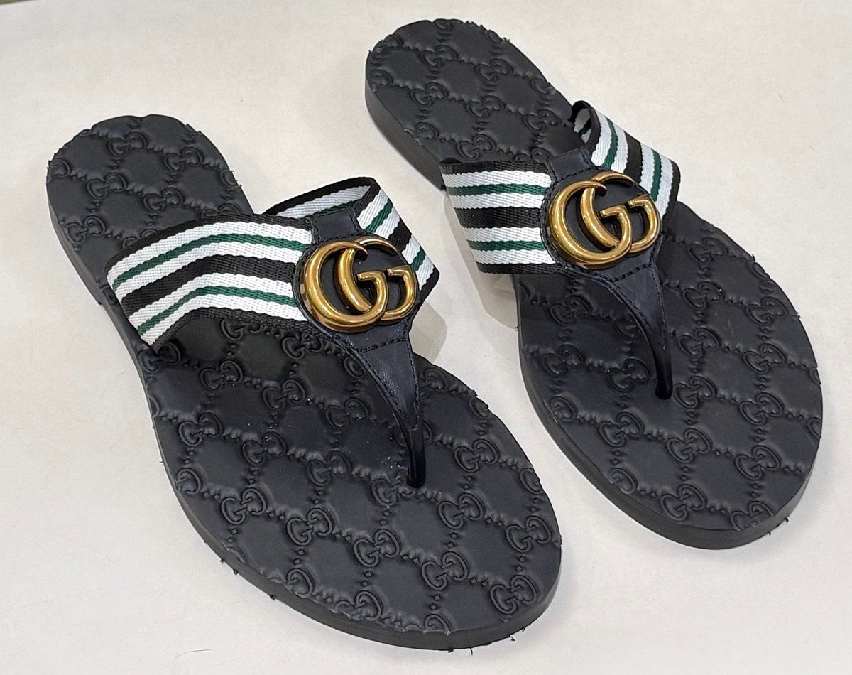 Gucci Striped Thong Sandals