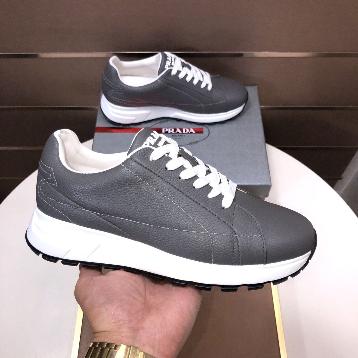 Prada Quilted Low-Top Sneakers