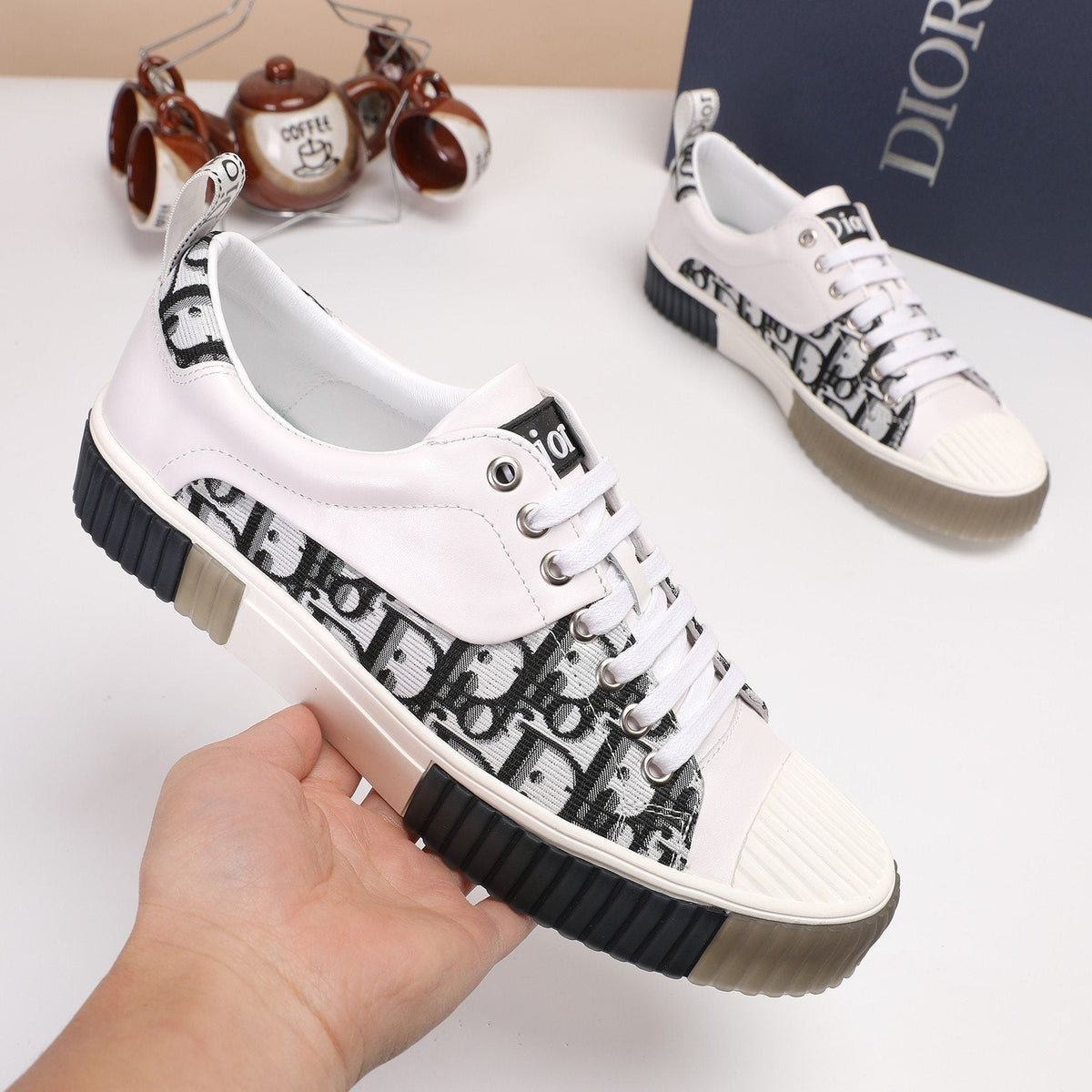 Dior Patterned Low-Top Sneakers