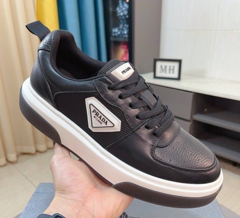 Prada Men's Triangular Logo Sneakers