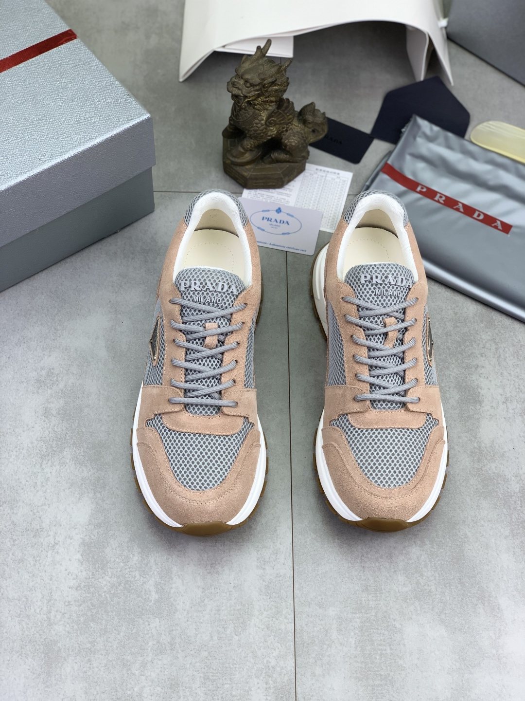 Prada Mesh Panel Low-Top Sneakers