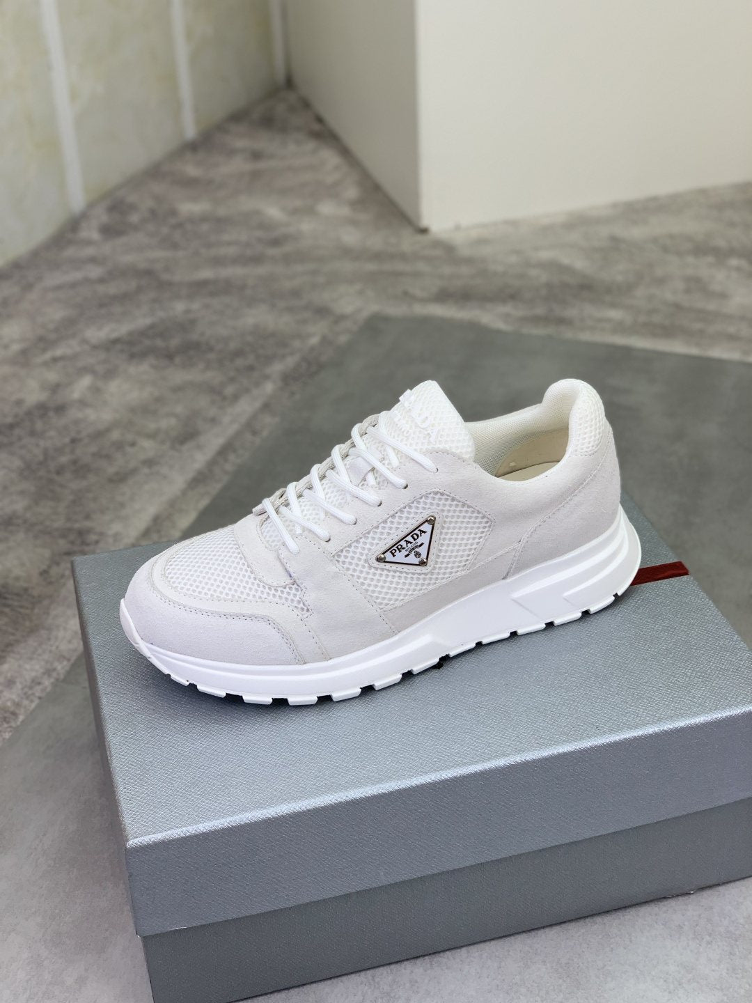 Prada Mesh Panel Low-Top Sneakers