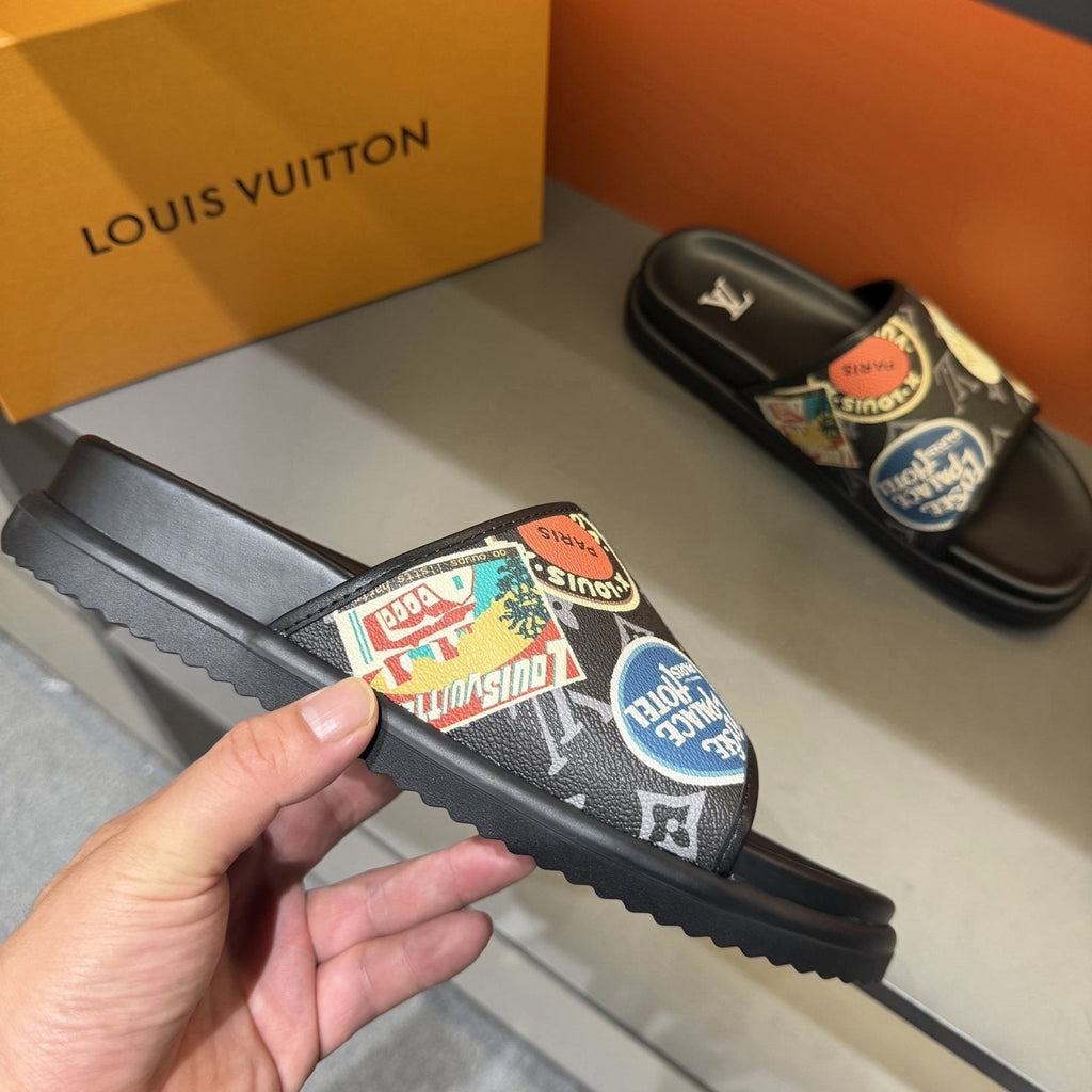 Louis Vuitton Colorful Print Slide Sandals