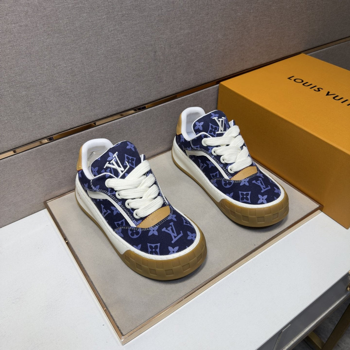 Louis Vuitton Men's Patterned Low-Top Sneakers - Contrast Trim