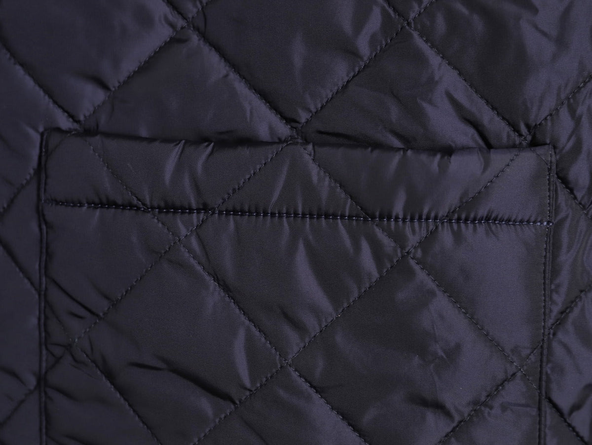 Prada PRD Quilted Jacket with Corduroy Collar - Navy