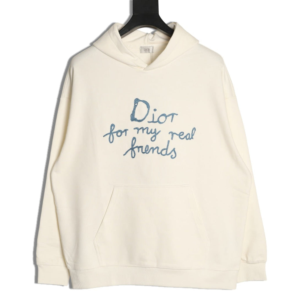 Dior “For My Real Friends” Slogan Hoodie - Cream